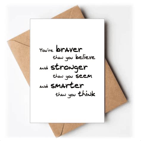 braver stronger smarter quote greeting cards|You Are Braver Stronger Smarter Greeting Card .